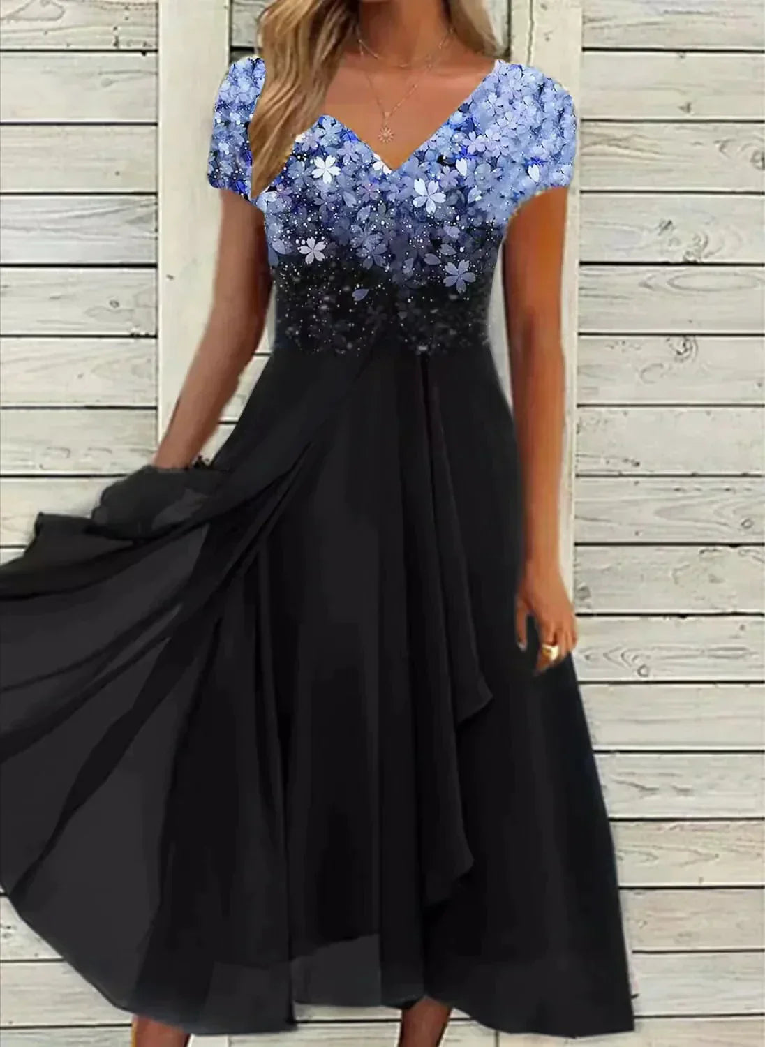 Sara™ | Elegant Floral Midi Dress