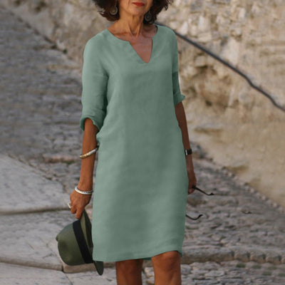 Lynslinnen™ | Amara Linen V-Neck Dress