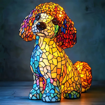 Lampe teckel série chien Art veilleuse résine teintée Table veilleuse mignon animaux de compagnie chiens thème lampes de Table LED décor à la maison