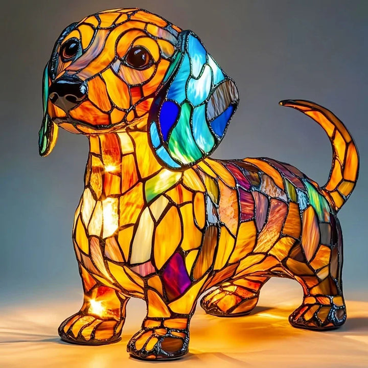 Lampe teckel série chien Art veilleuse résine teintée Table veilleuse mignon animaux de compagnie chiens thème lampes de Table LED décor à la maison