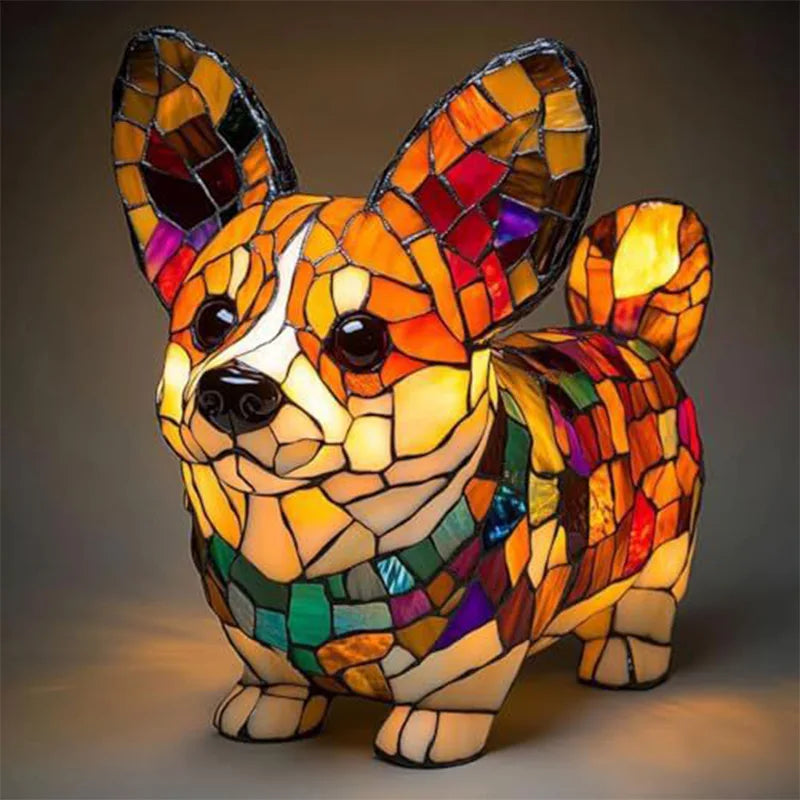 Lampe teckel série chien Art veilleuse résine teintée Table veilleuse mignon animaux de compagnie chiens thème lampes de Table LED décor à la maison