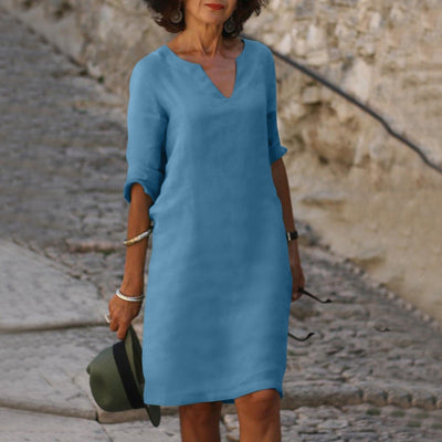 Lynslinnen™ | Amara Linen V-Neck Dress