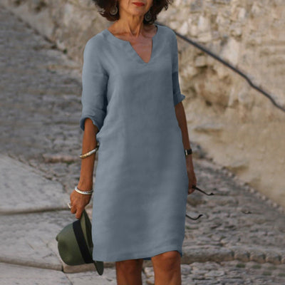 Lynslinnen™ | Amara Linen V-Neck Dress