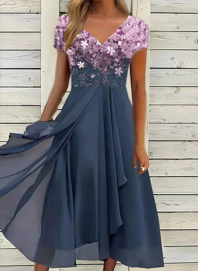 Sara™ | Elegant Floral Midi Dress