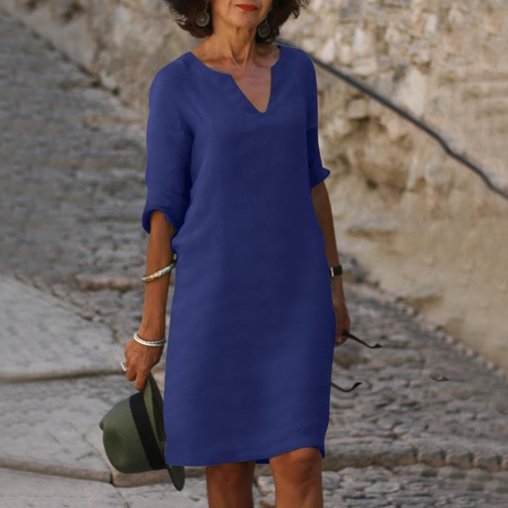 Lynslinnen™ | Amara Linen V-Neck Dress