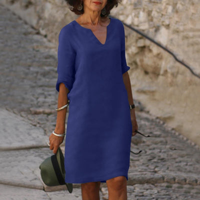 Lynslinnen™ | Amara Linen V-Neck Dress