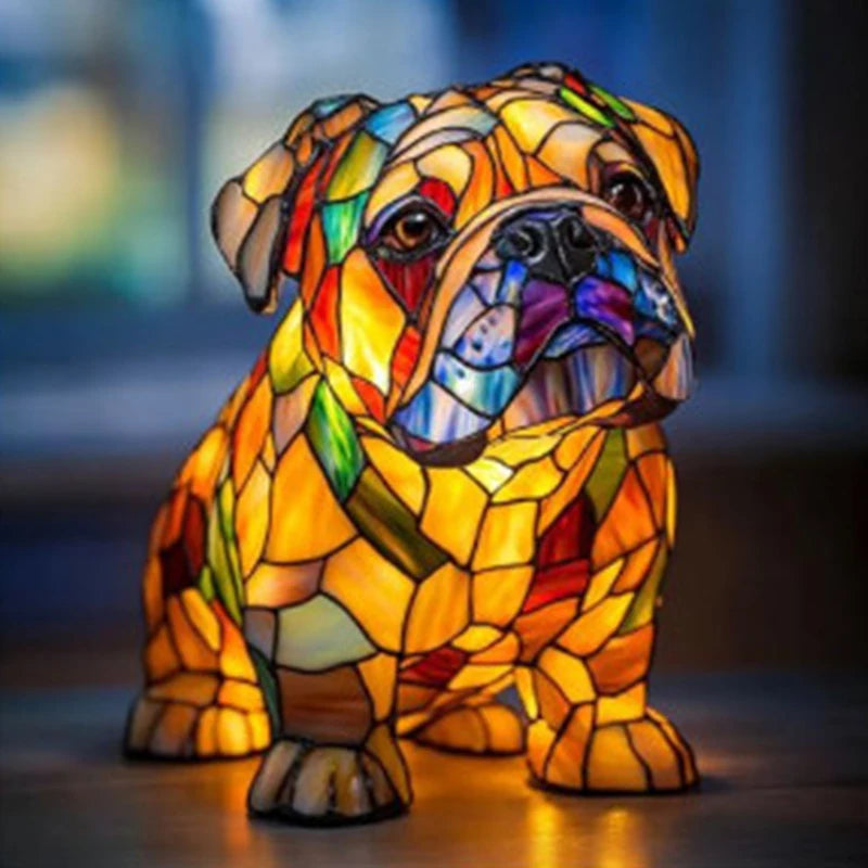 Lampe teckel série chien Art veilleuse résine teintée Table veilleuse mignon animaux de compagnie chiens thème lampes de Table LED décor à la maison