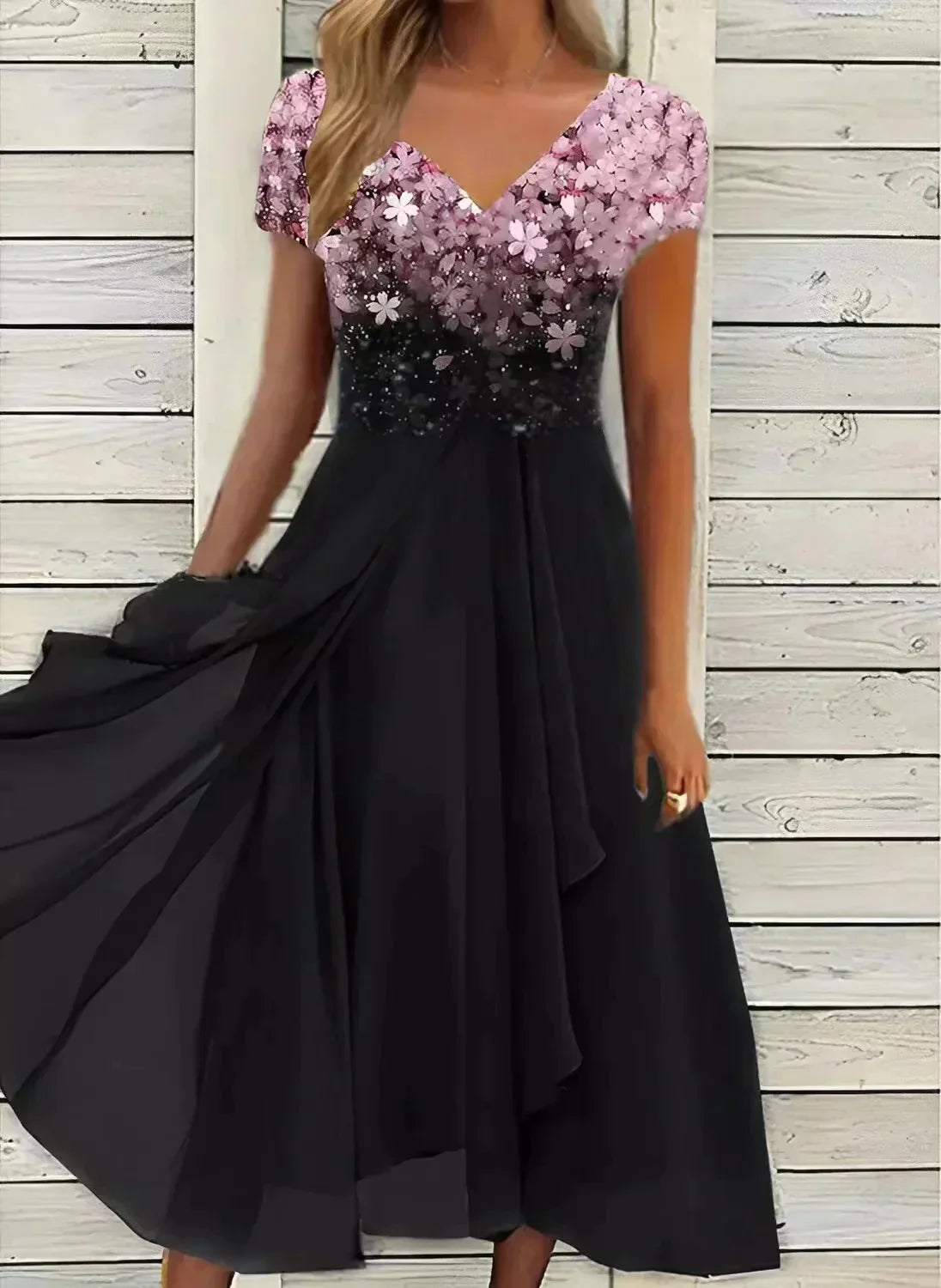 Sara™ | Elegant Floral Midi Dress