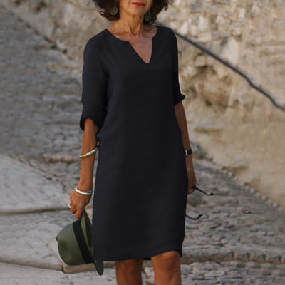 Lynslinnen™ | Amara Linen V-Neck Dress