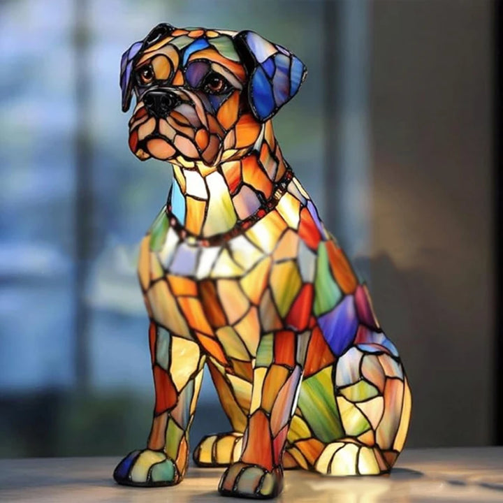 Lampe teckel série chien Art veilleuse résine teintée Table veilleuse mignon animaux de compagnie chiens thème lampes de Table LED décor à la maison