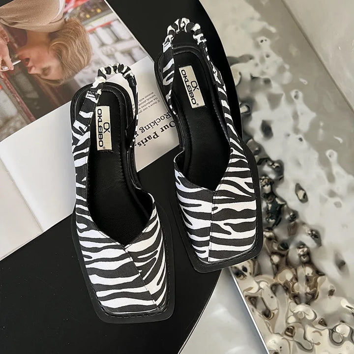 Lidia™ | Square-Toe Slingback Sandals