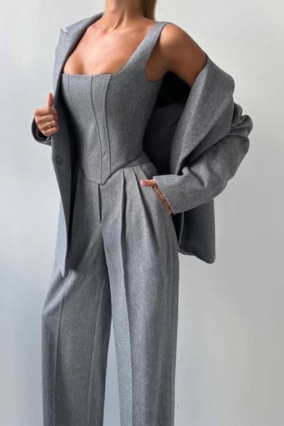 Dolce™ | Tailored 3-Piece Set with Double-Breasted Blazer