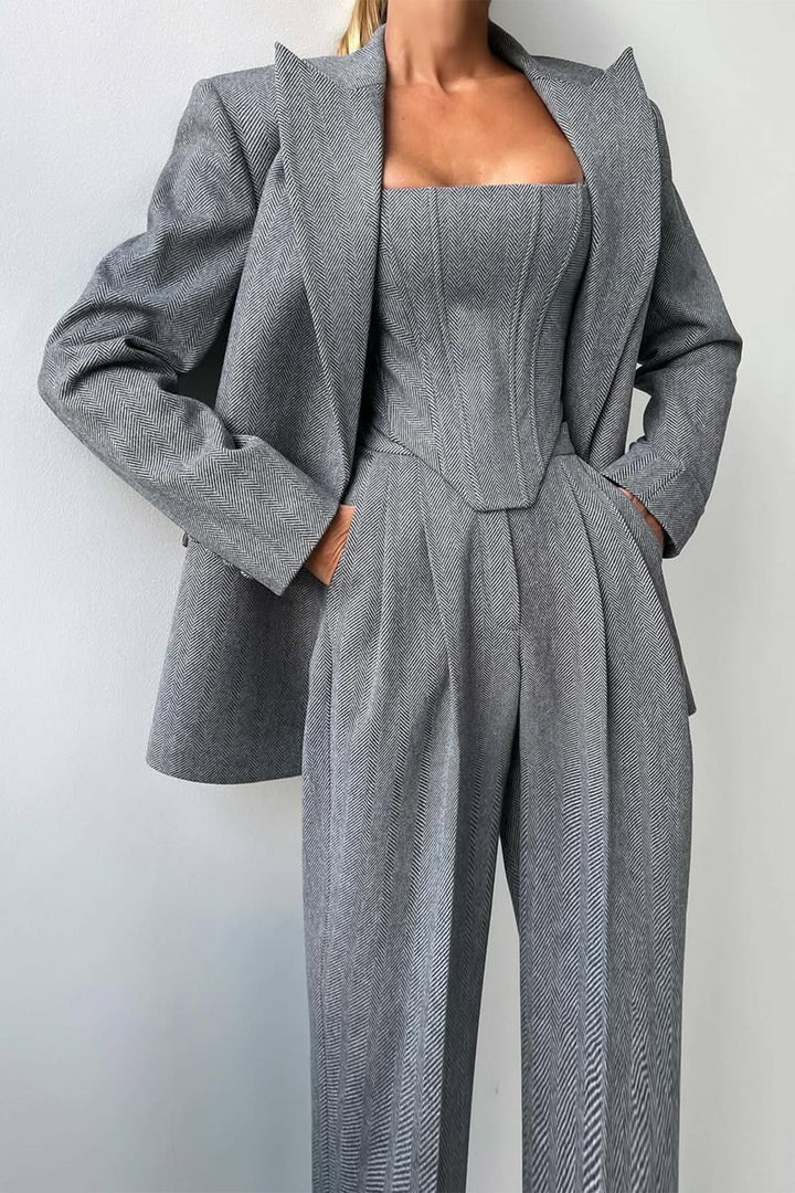 Dolce™ | Tailored 3-Piece Set with Double-Breasted Blazer