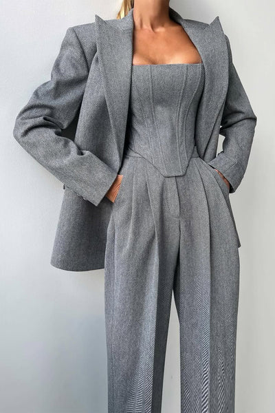 Dolce™ | Tailored 3-Piece Set with Double-Breasted Blazer