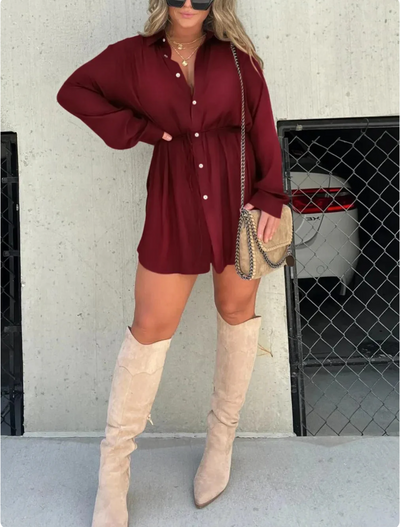 Jessica™ | Trendy Satin Romper Dress