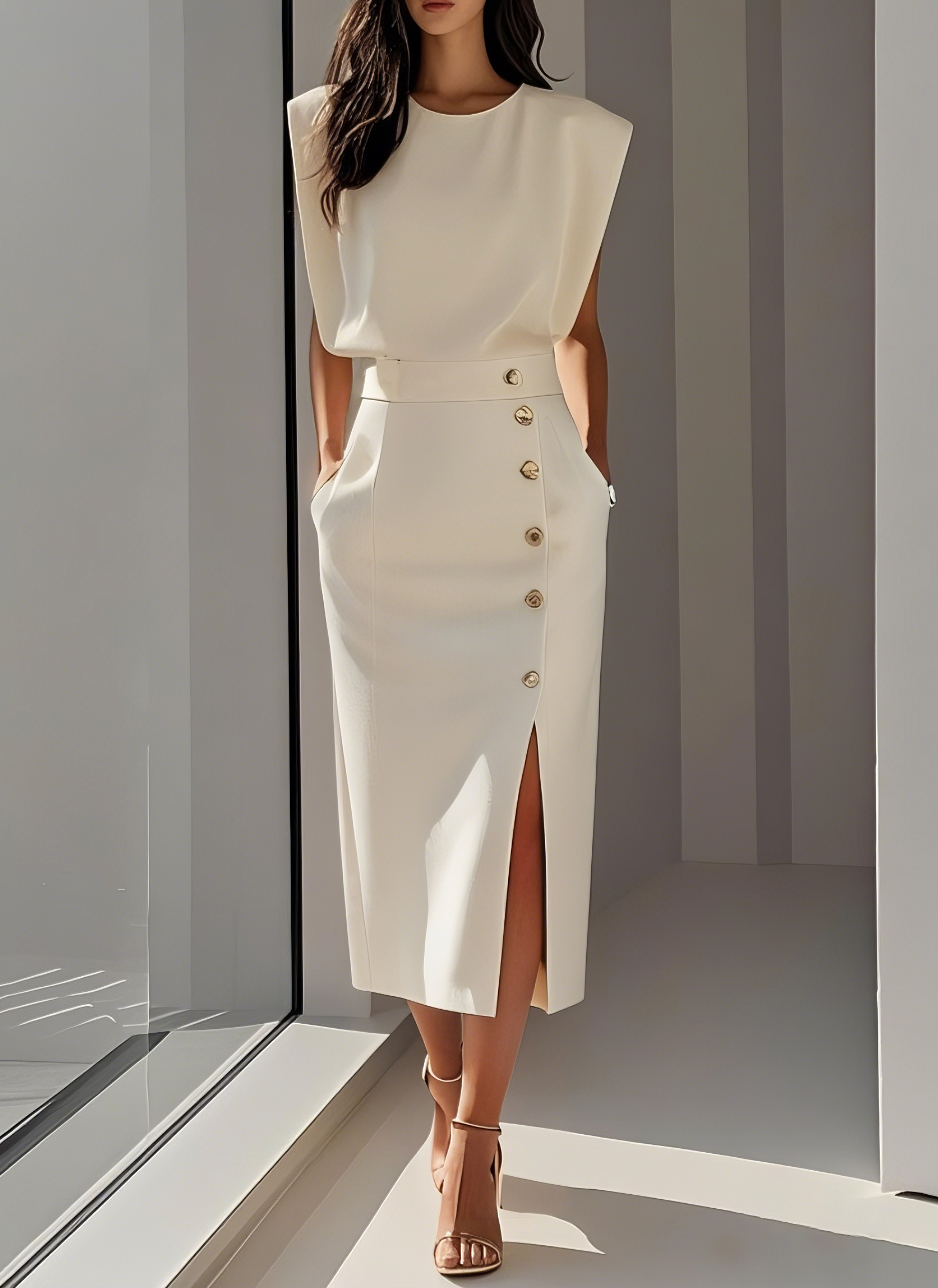 Carla™ | Elegant Ivory Dress for Women