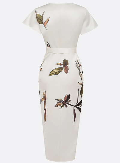 Payton™ | Elegant White Satin Midi Dress