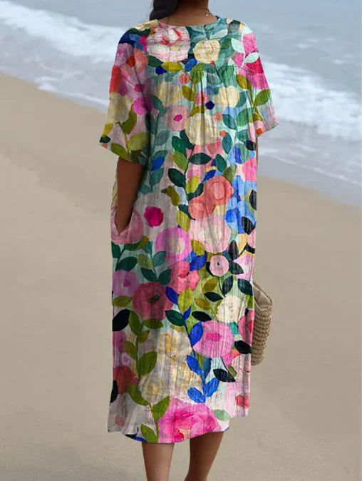 Nathalie™ | Floral Cotton Print Dress
