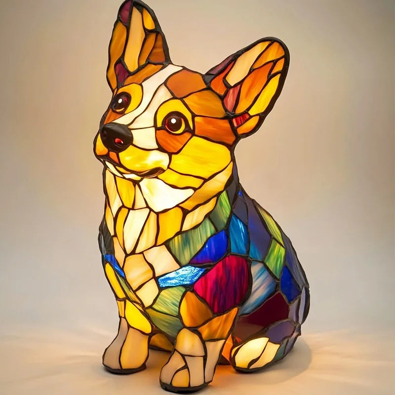 Lampe teckel série chien Art veilleuse résine teintée Table veilleuse mignon animaux de compagnie chiens thème lampes de Table LED décor à la maison