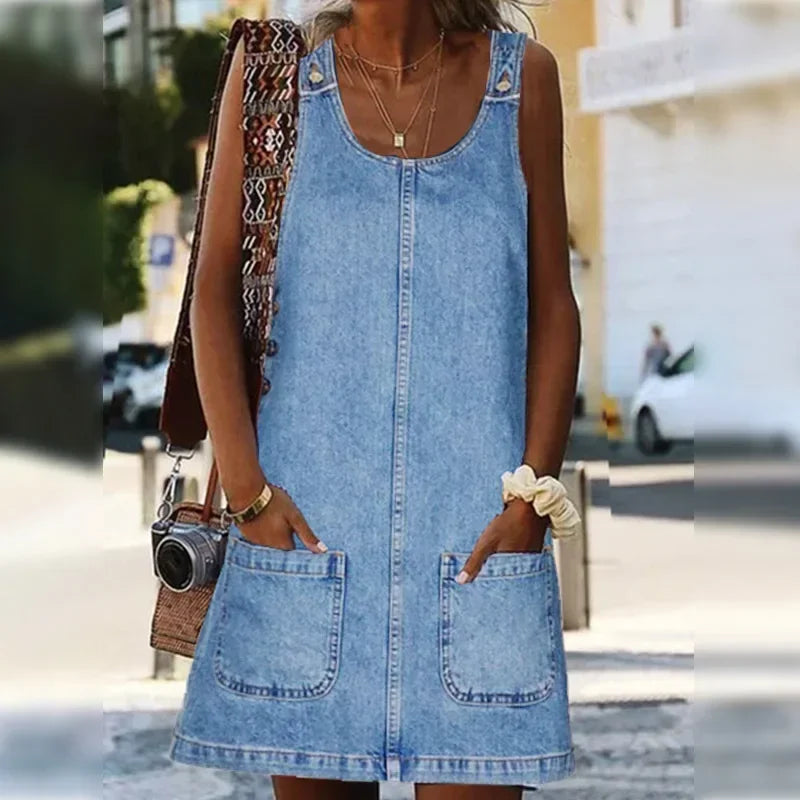 Sophie™ | Practical and Lightweight Denim Summer Dress Summer Dress