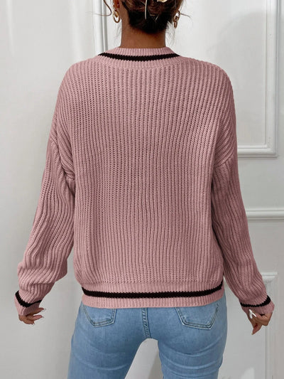 Marina | Striped Waffle Knit Sweater