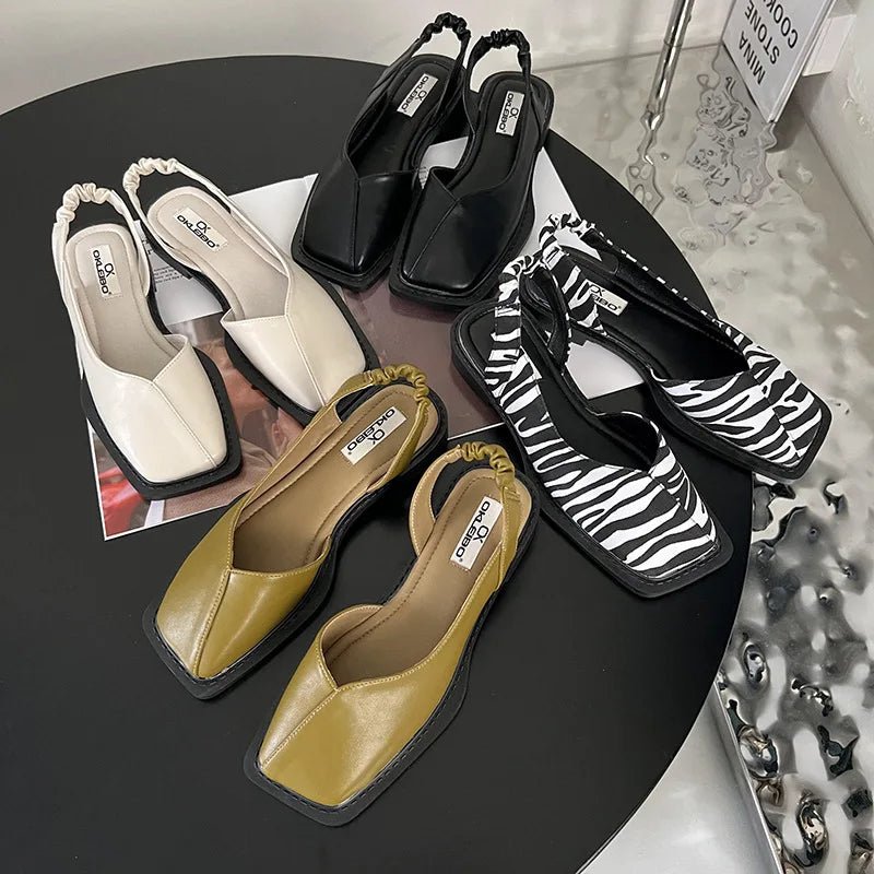 Lidia™ | Square-Toe Slingback Sandals