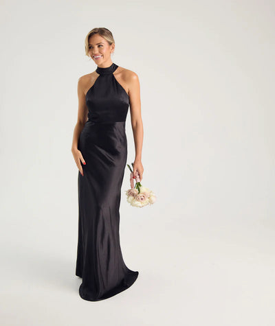 Gigi™ | Halter Neck Satin Bridesmaid Dress