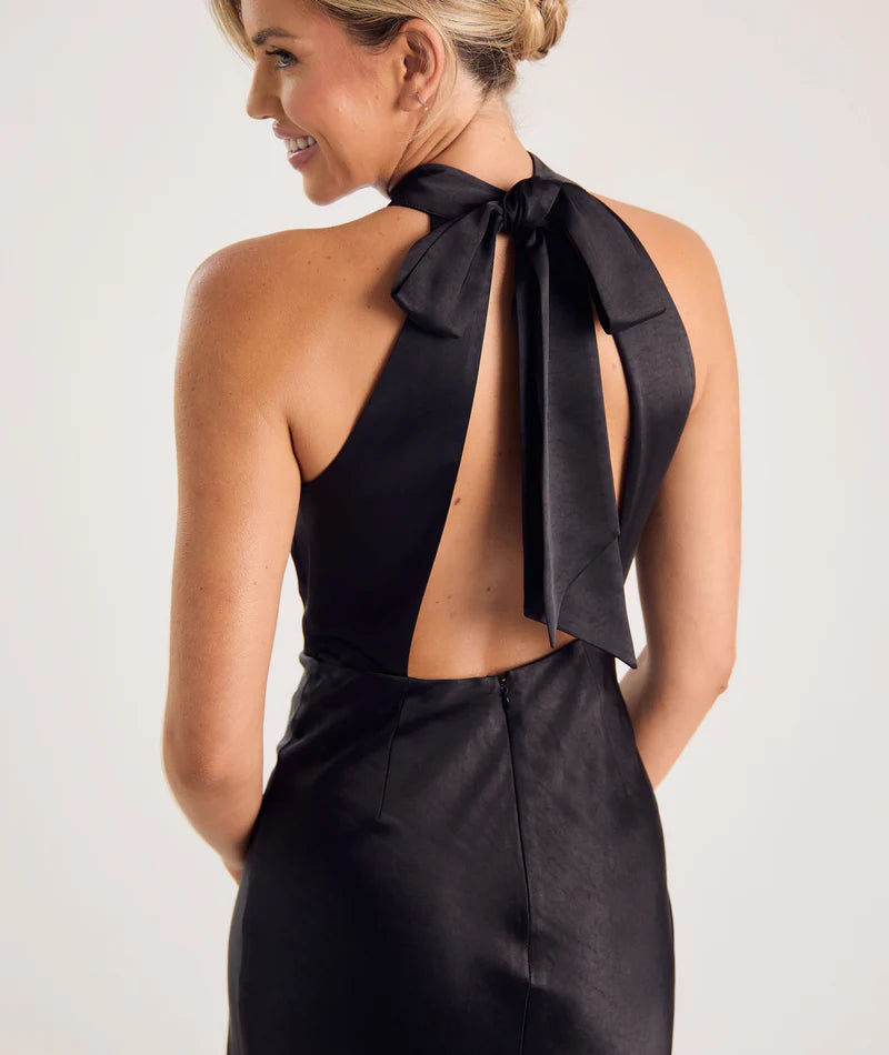 Gigi™ | Halter Neck Satin Bridesmaid Dress