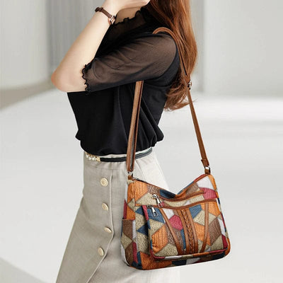 Zavelli™ | Mosaic Leather Handbag