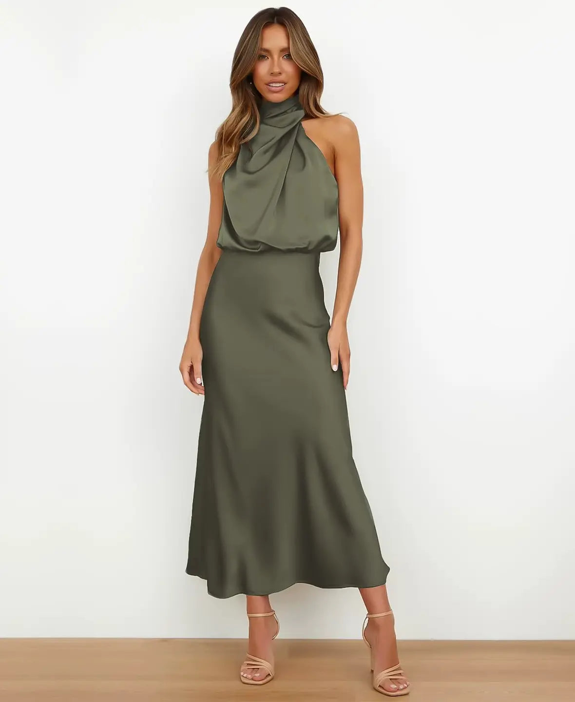 Solène™ | High Waist Midi Dress