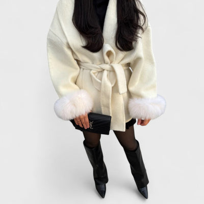 Woolcat™ | Elegant Coat with Faux Fur Details