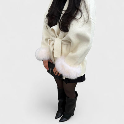 Woolcat™ | Elegant Coat with Faux Fur Details
