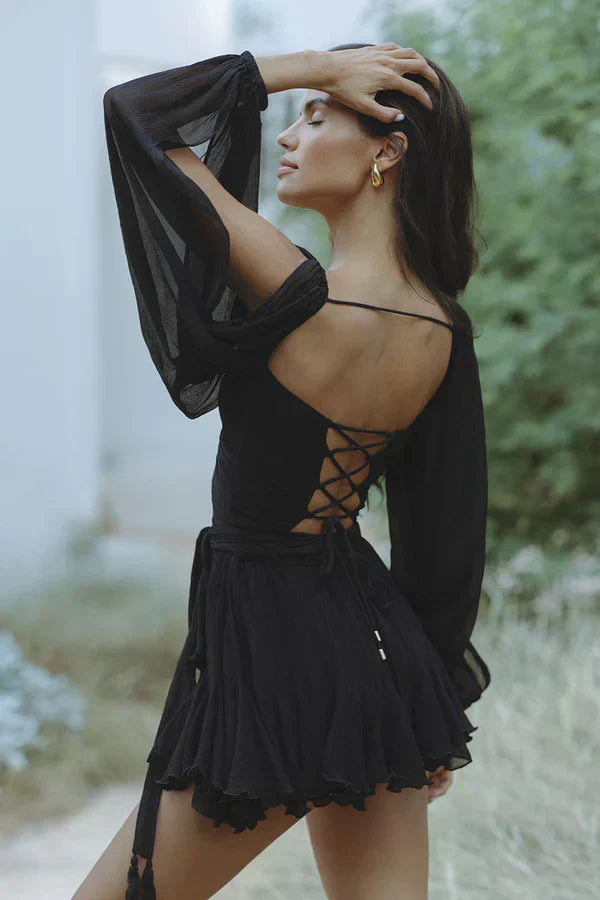 Layla™ | Playful Mini Dress with Balloon Sleeves