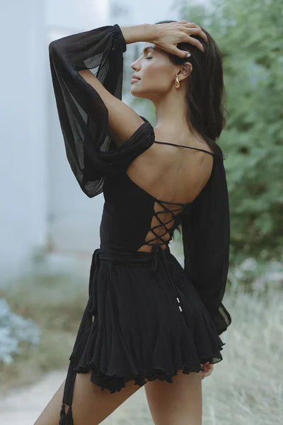 Layla™ | Playful Mini Dress with Balloon Sleeves