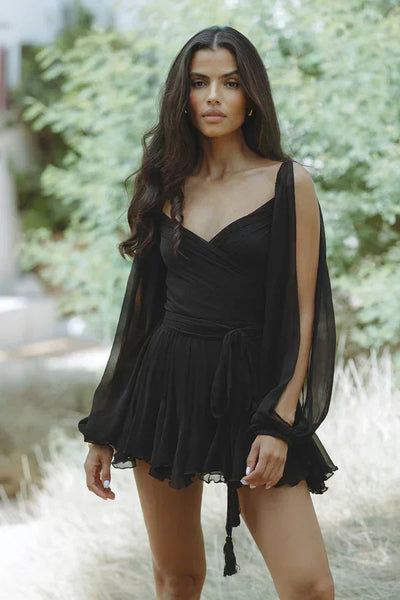 Layla™ | Playful Mini Dress with Balloon Sleeves