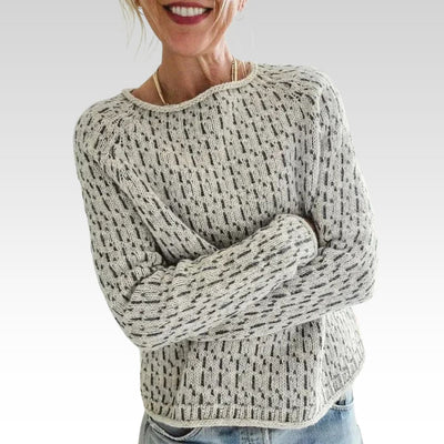 Victoria | Elegant Gray Sweater with Boat Neck