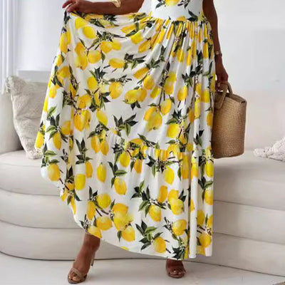 Nomii™ | Long Summer Dress With Lemon Print