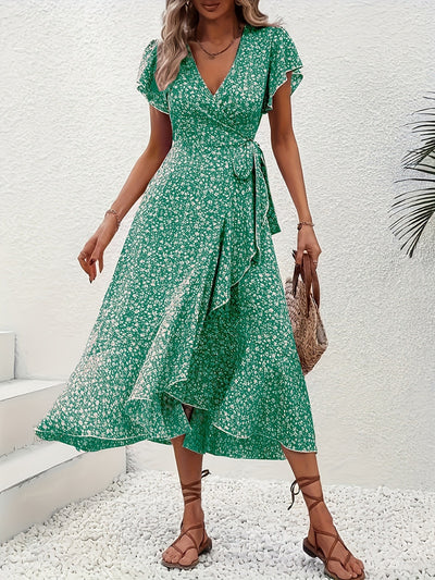 Myrthe™ - Pink With Print Long Ibiza Dress
