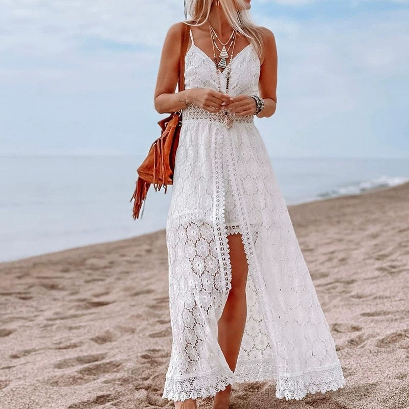 Nina™ Chic White Ibiza Dress