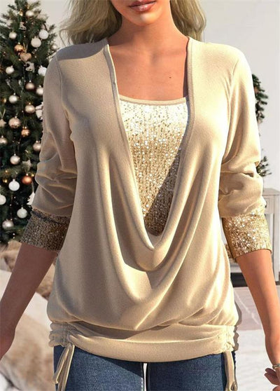 Arla™ | Modern blouse with sequin layer