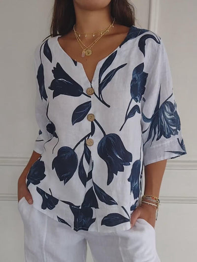 Maxime™ | Floral Button Blouse