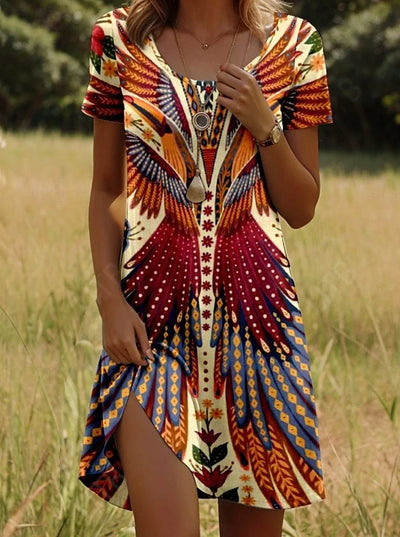 Tessalie™ | Summer Dress with Artistic Print