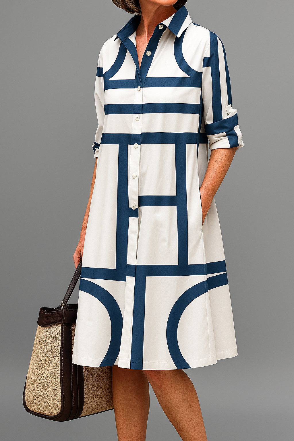 Julia - Elegant Midi Dress for an Effortless Style