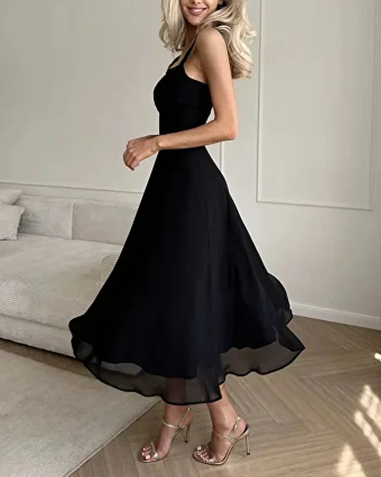 Nomi™ | Elegant Long Dress in Semi-Transparent Chiffon