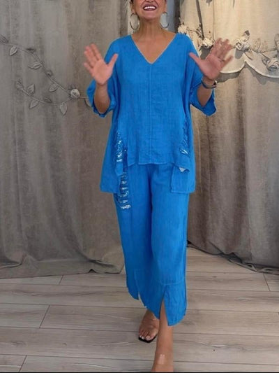 Bianca™ | Two-Piece Summer Set with Natural Elegance & Flowing Comfort for Sunny Days