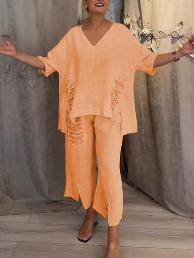 Bianca™ | Two-Piece Summer Set with Natural Elegance & Flowing Comfort for Sunny Days