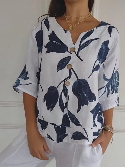 Maxime™ | Floral Button Blouse