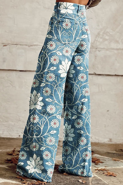 Margherita | Elegant Boho Pants with Floral Print