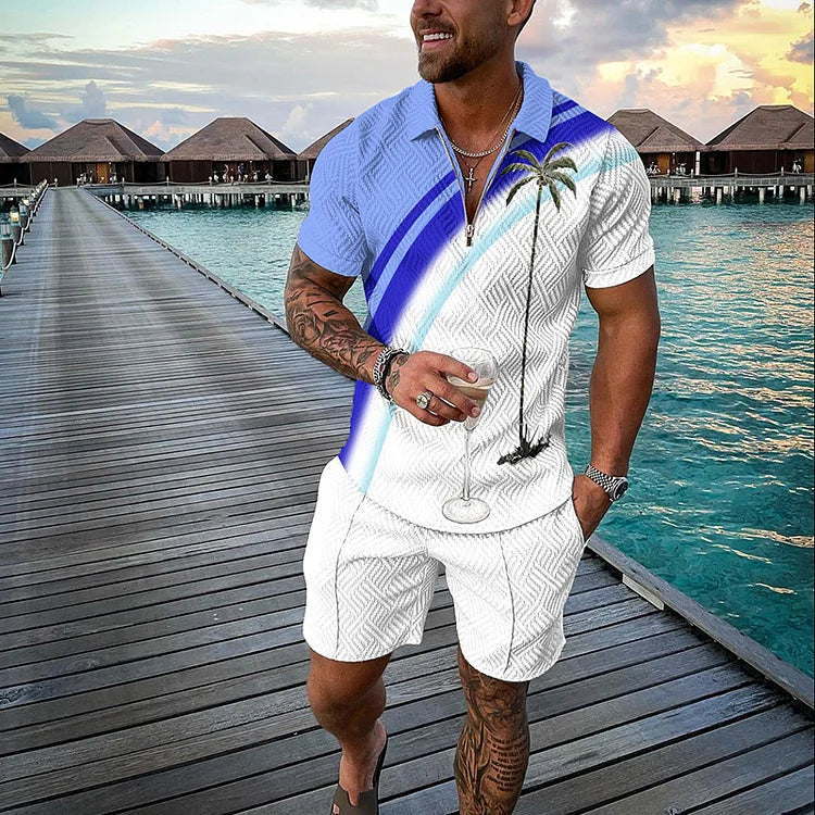 Liam | Tropicana Polo Shirt & Shorts Set