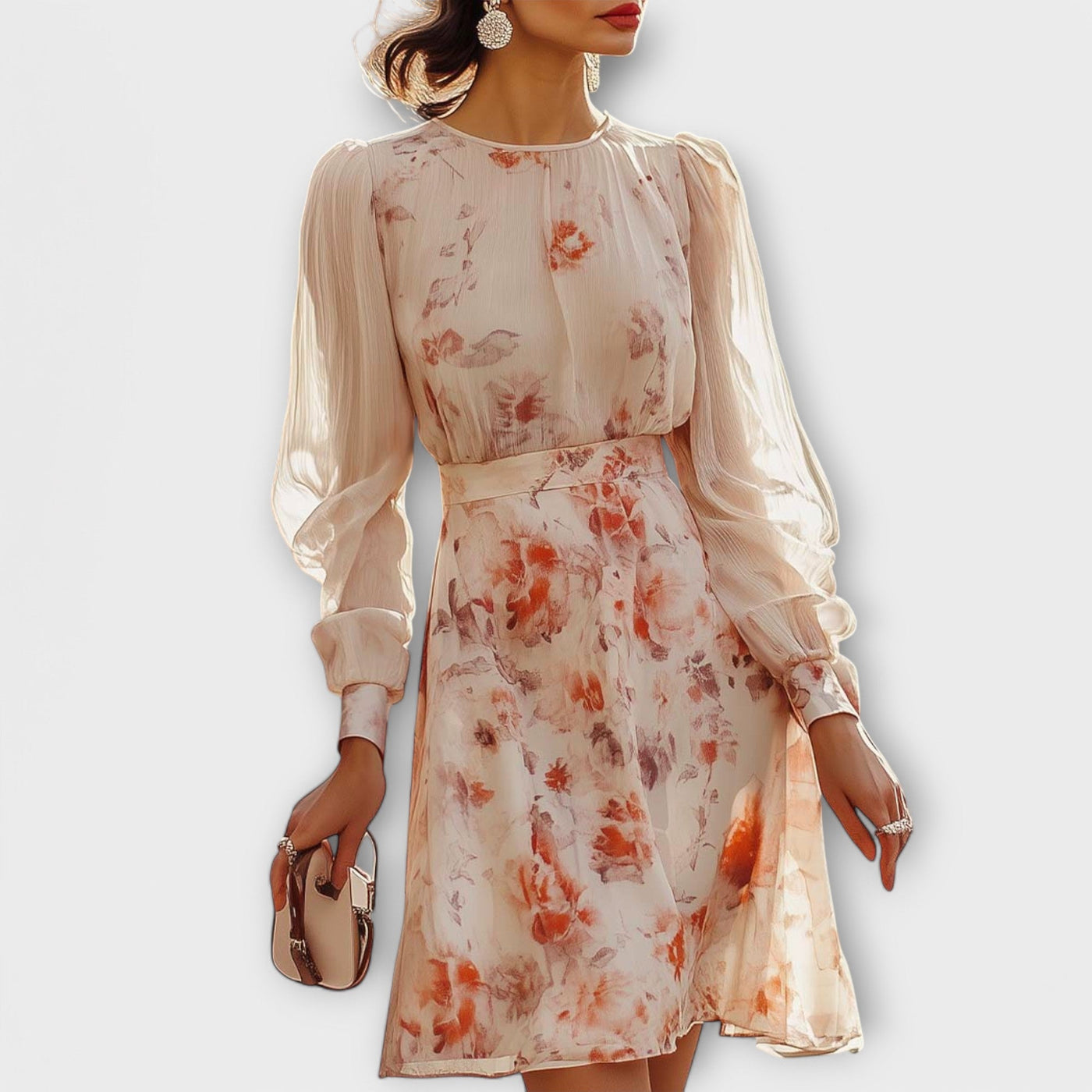 Playa™ | Pleated Floral Dress with Short Sleeves